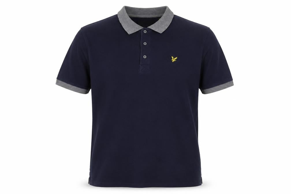 Front view of Lyle & Scott Men's Blue Polo Shirt L