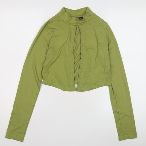 Boohoo Women's Green Cropped Blouse Size 10