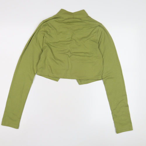 Boohoo Women's Green Cropped Blouse Size 10