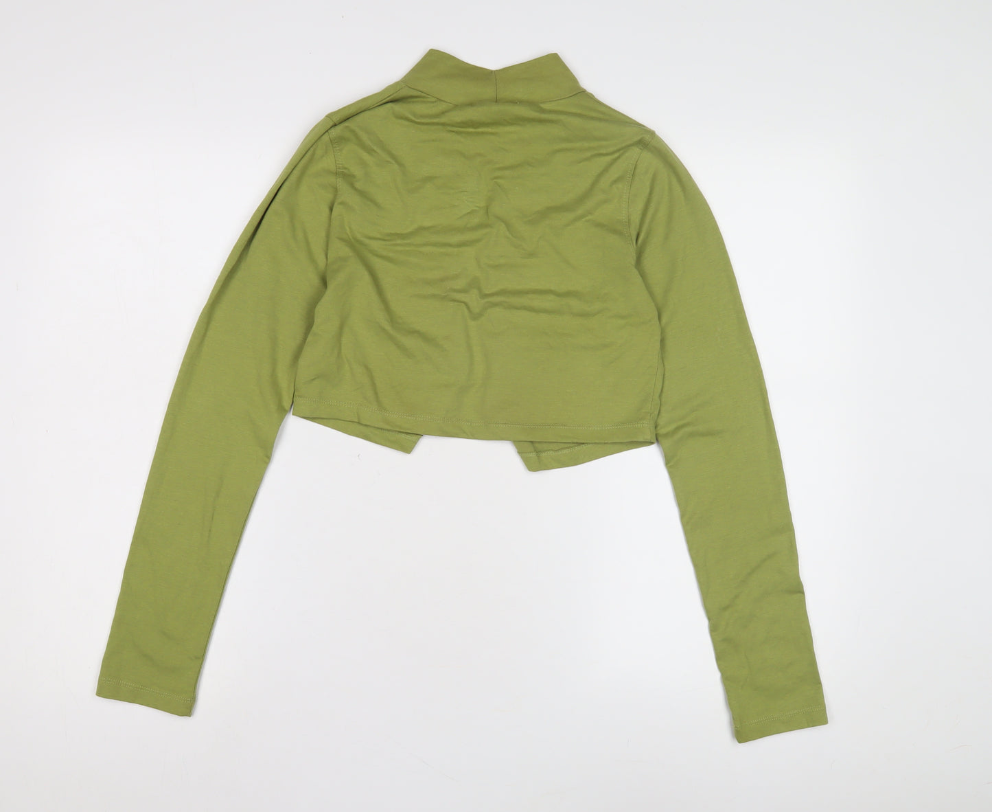 Boohoo Women's Green Cropped Blouse Size 10