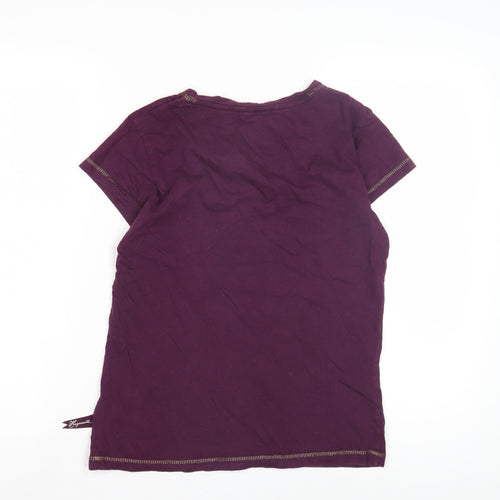 Harry Potter Womens Purple Hogwarts T-Shirt Size S