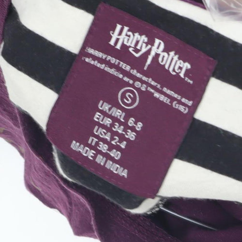 Harry Potter Womens Purple Hogwarts T-Shirt Size S