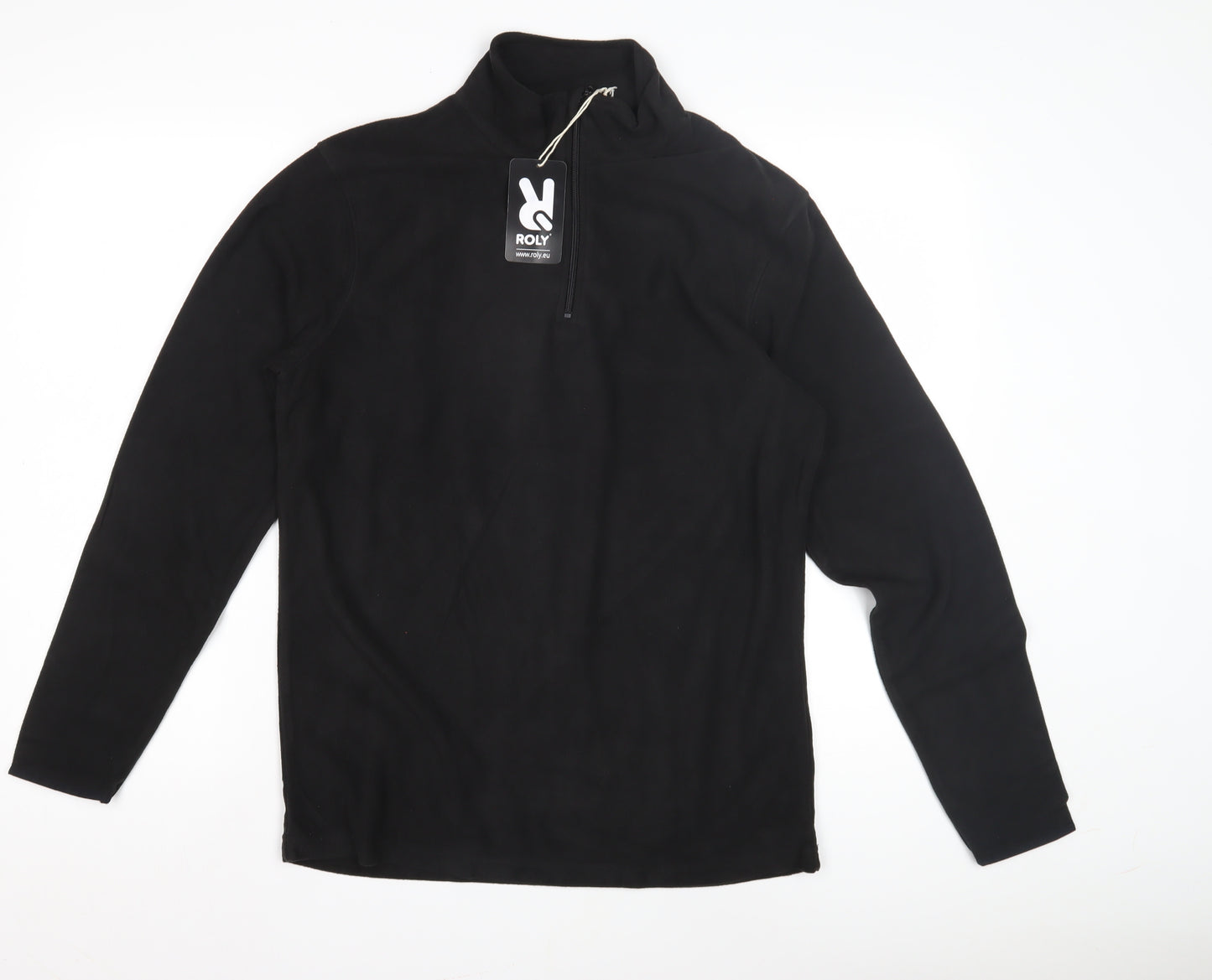 Roly Black Long Sleeve Fleece, Size S, New