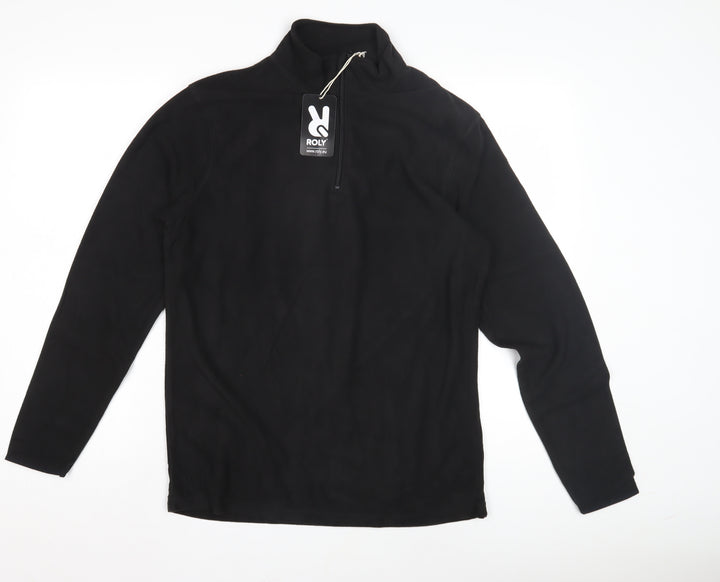 Roly Black Long Sleeve Fleece, Size S, New