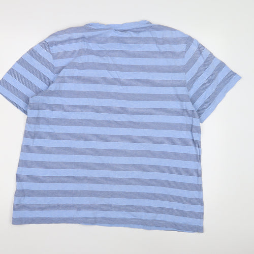 Jasper Conran Men's Blue Striped Crew Neck T-Shirt, Size L