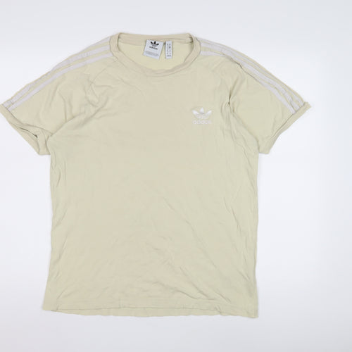 Adidas Men’s Beige Cotton Crew Neck T-Shirt M