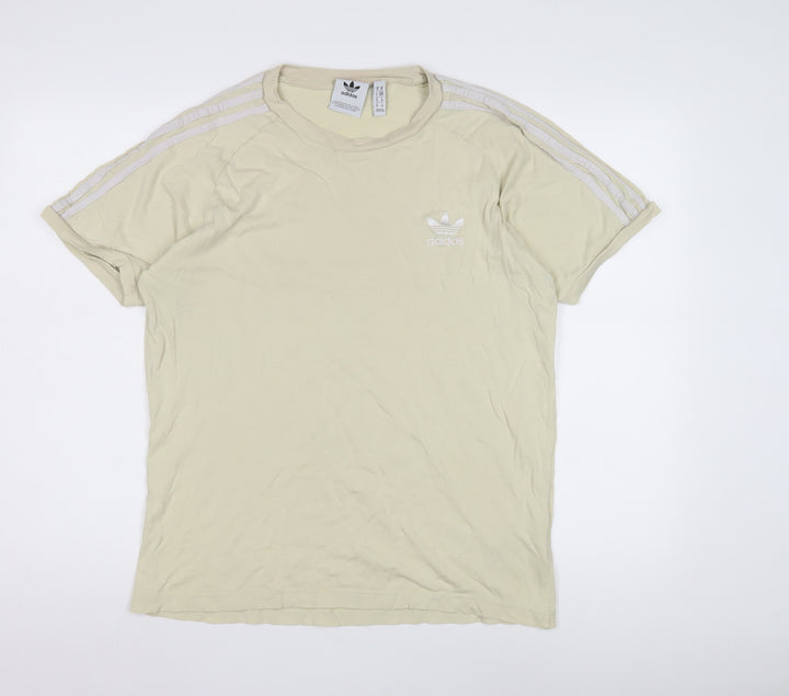Adidas Men’s Beige Cotton Crew Neck T-Shirt M