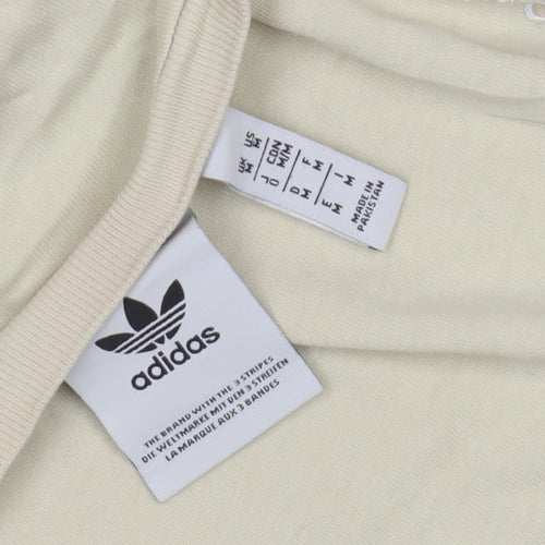 Adidas Men’s Beige Cotton Crew Neck T-Shirt M