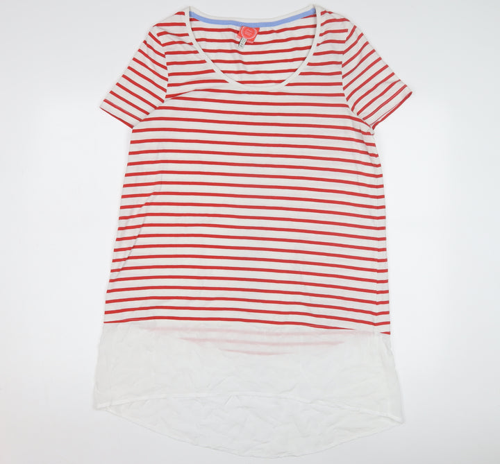 Joules Women's Red Striped T-Shirt Dress Size 14