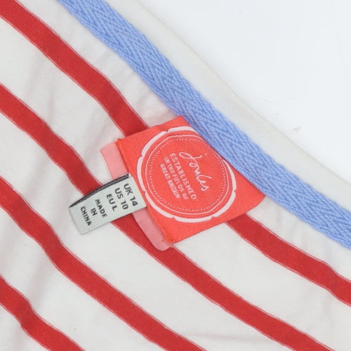 Joules Women's Red Striped T-Shirt Dress Size 14