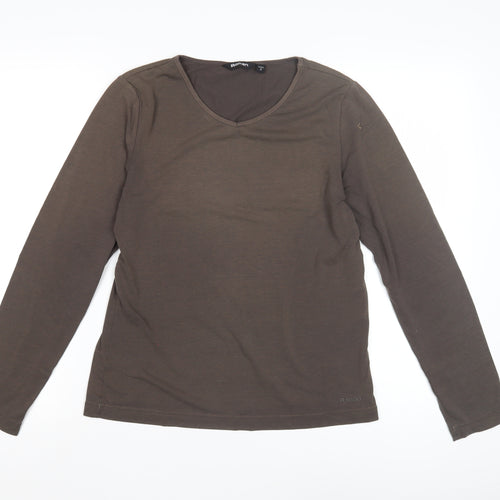 Rohan Women's Brown V-Neck Long Sleeve T-Shirt