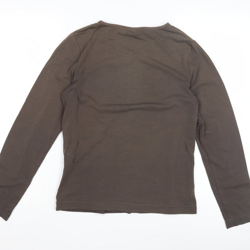 Rohan Women's Brown V-Neck Long Sleeve T-Shirt
