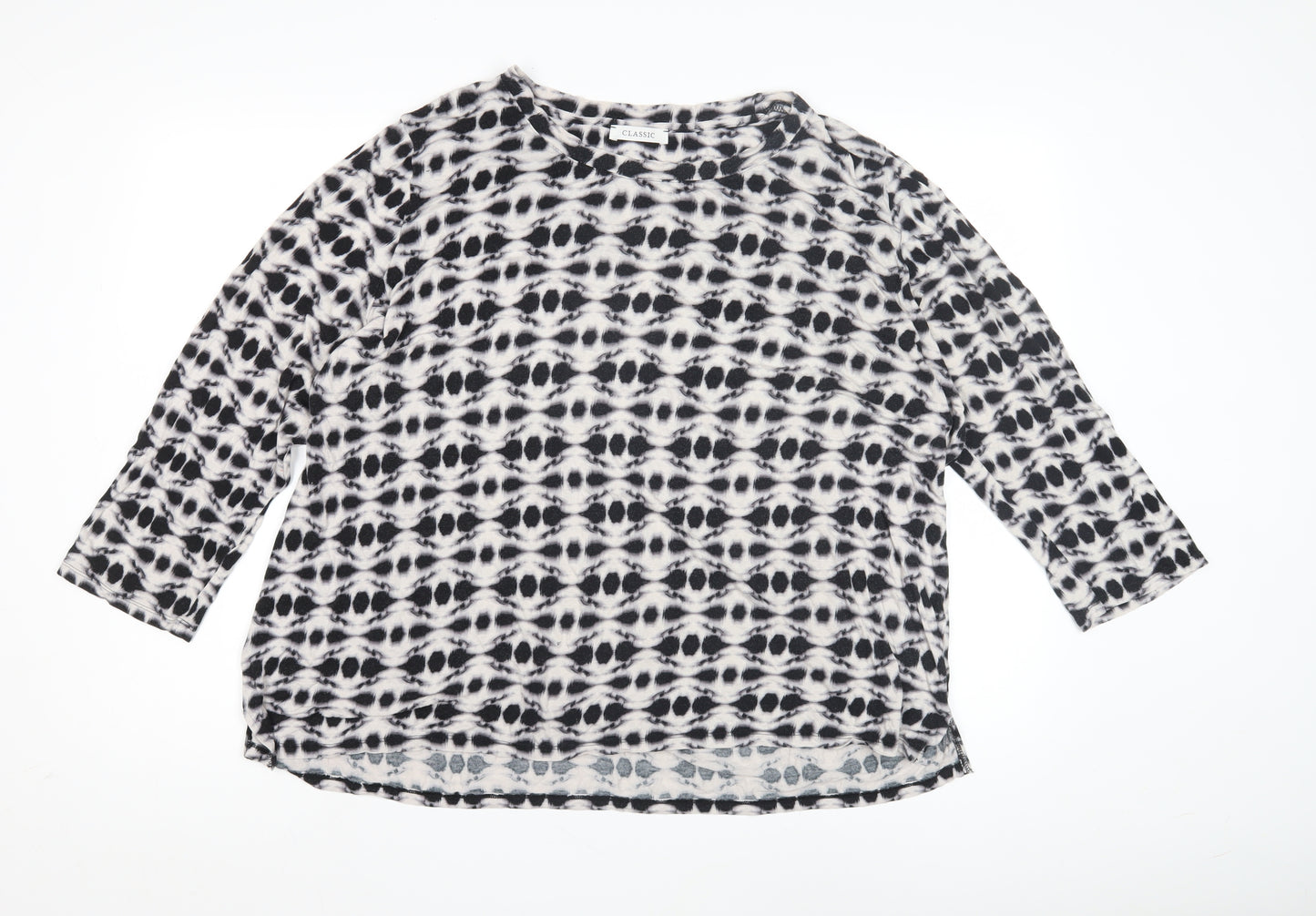 Classic Women's Black Geometric T-Shirt - Size 22