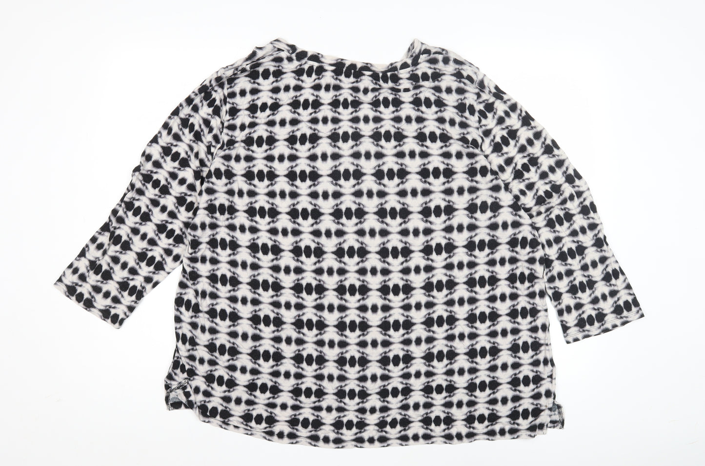 Classic Women's Black Geometric T-Shirt - Size 22