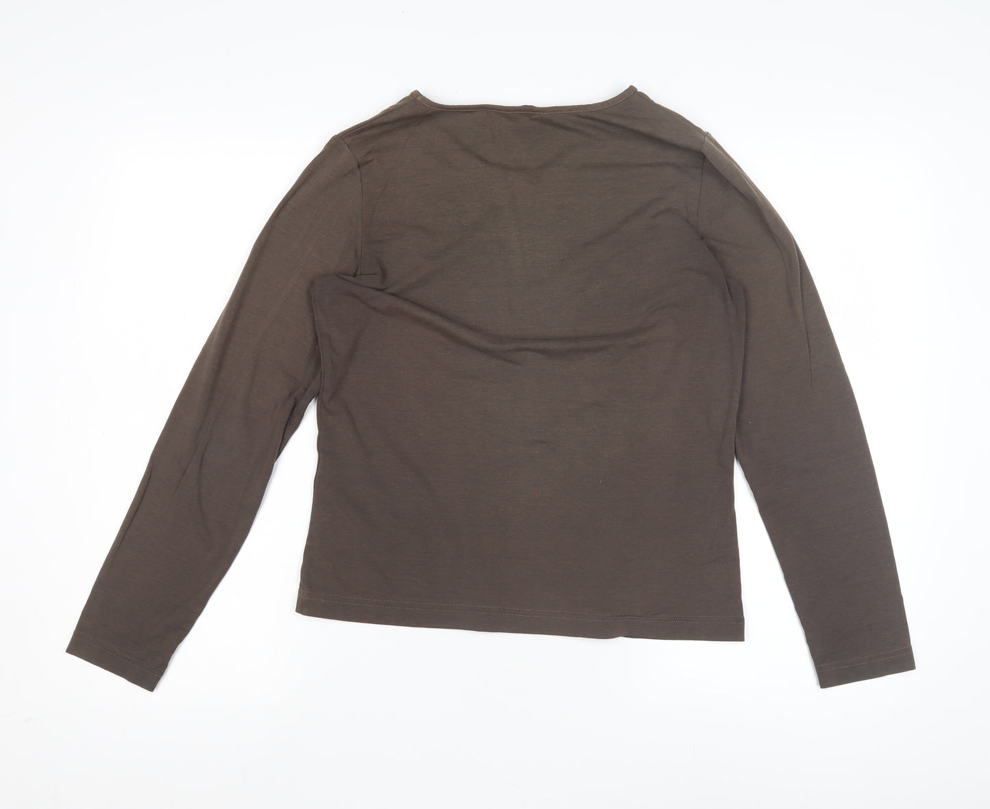 Rohan Women's Brown V-Neck Long Sleeve T-Shirt S
