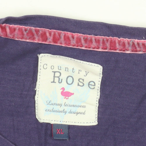 Country Rose Women's Purple XL Floral T-Shirt