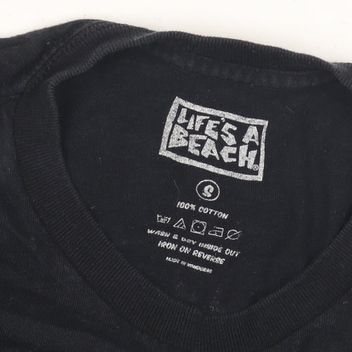 Life's a Beach Men's Black Graphic T-Shirt S
