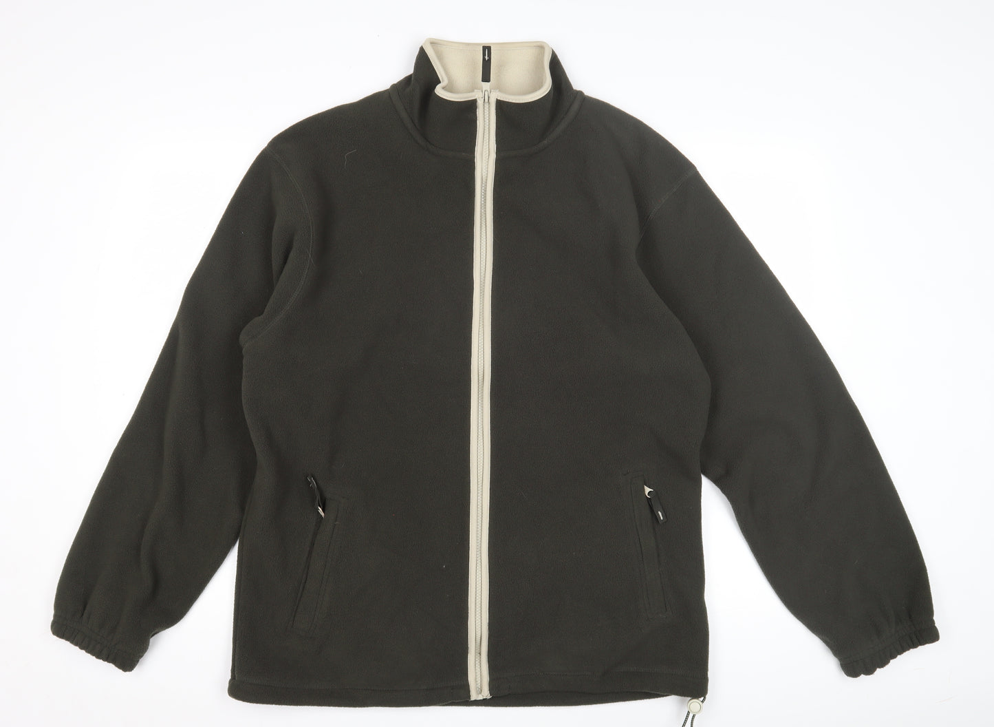 Zantos Men's Black Fleece Jacket, Medium, Casual Wear