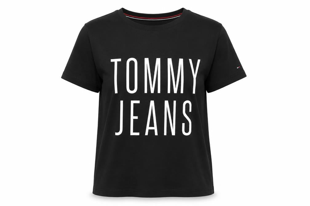 Front view of Tommy Jeans Women's Black Basic T-Shirt S
