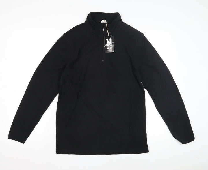 Roly Men's Black Fleece 1/4 Zip Sweatshirt, Size S