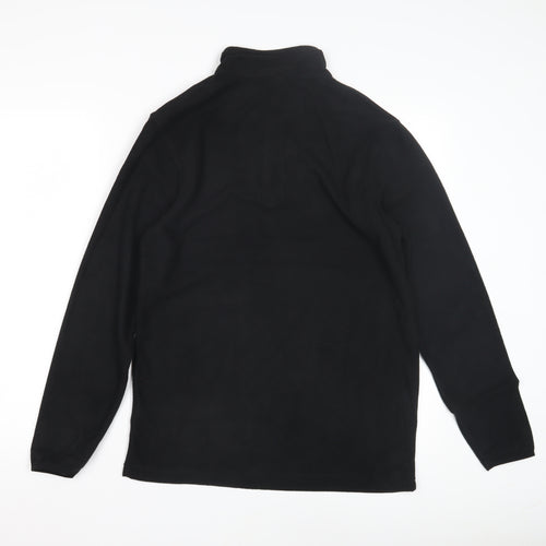 Roly Men's Black Fleece 1/4 Zip Sweatshirt, Size S