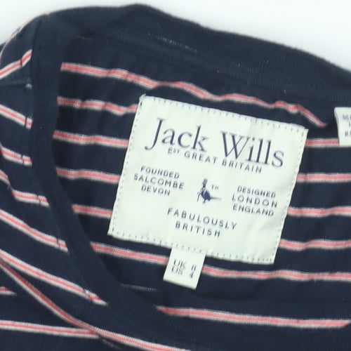 Jack Wills Women's Blue Striped T-Shirt Dress, Size 8