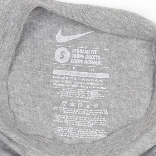 Nike Unisex Grey Sports T-Shirt, S, Crew Neck, Casual