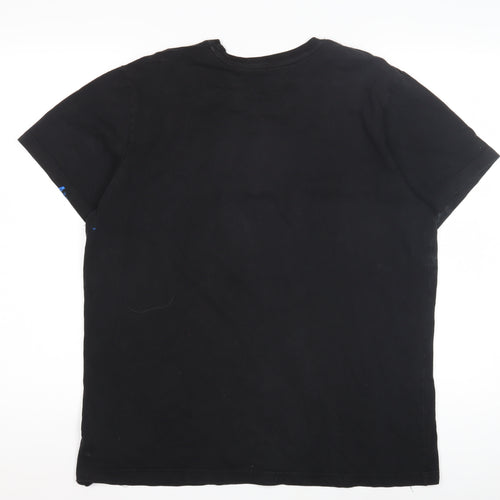 Jack & Jones Men's Black Graphic Sports T-Shirt - Large