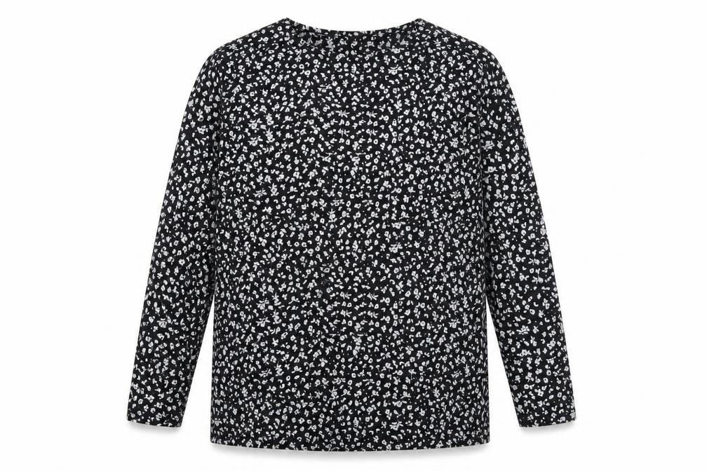Marks and Spencer Women's Black Floral T-Shirt Size 12