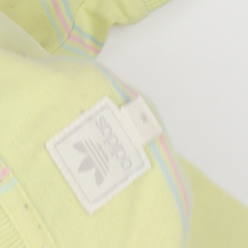 Adidas Men's Yellow Striped Polo Shirt - S