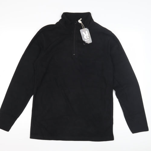 Roly Black Unisex Sweatshirt S 1/4 Zip Fleece
