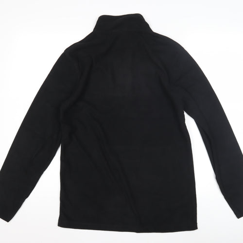 Roly Black Unisex Sweatshirt S 1/4 Zip Fleece