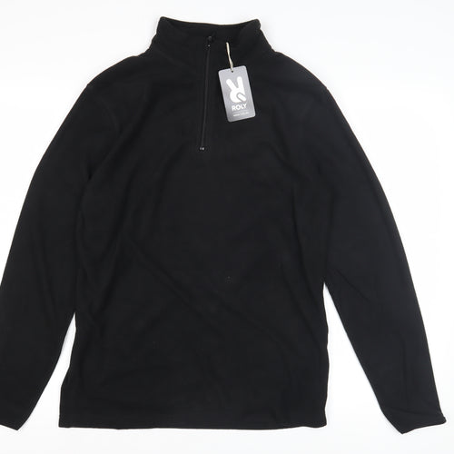 Roly Men's Black Fleece Pullover Sweatshirt S