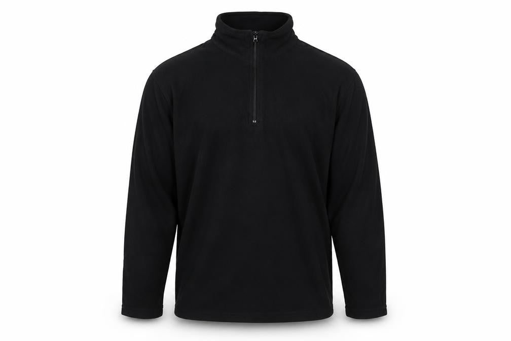 Front view of Roly Men's Black Fleece Pullover Sweatshirt S