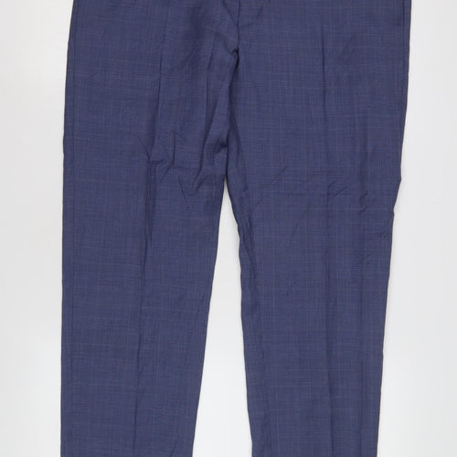 Marks & Spencer Mens Blue Slim Fit Dress Trousers 36