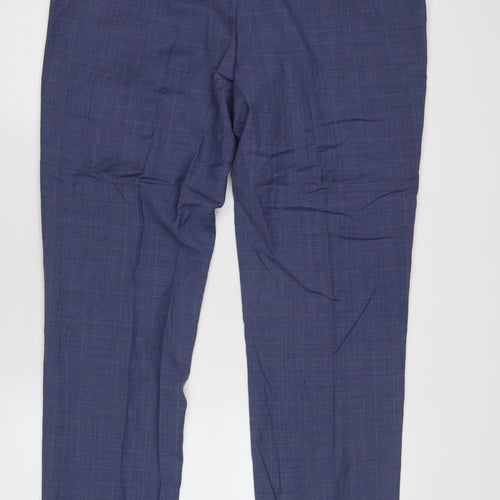 Marks & Spencer Mens Blue Slim Fit Dress Trousers 36