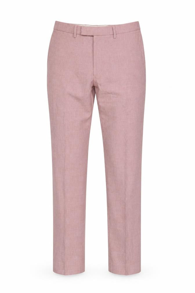 Front view of Marks & Spencer Men's Pink Slim Trousers, size 32L