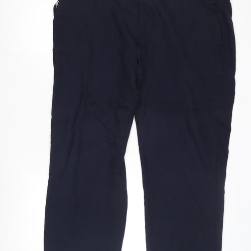 Marks and Spencer Men's Blue Dress Pants, XL, Wool Blend