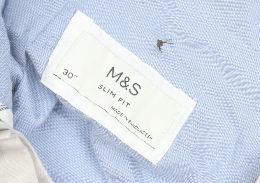 Marks and Spencer Men's Beige Chino Trousers Size 30