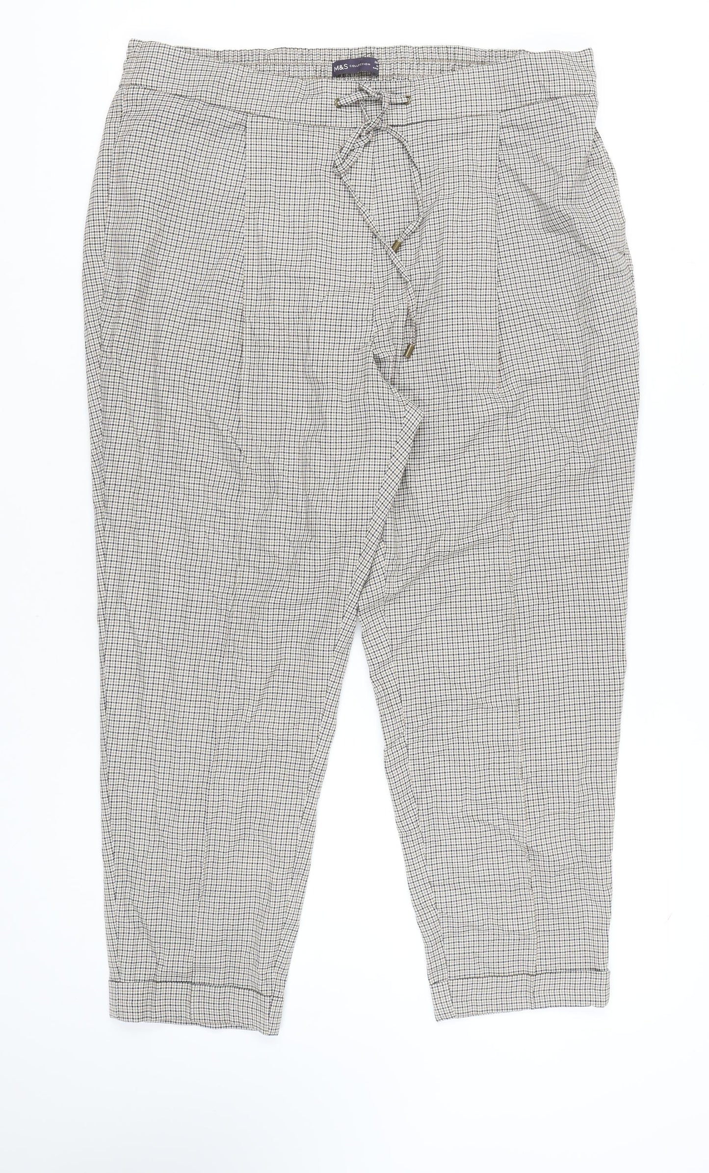 Marks and Spencer Women's Check Trousers Size 20