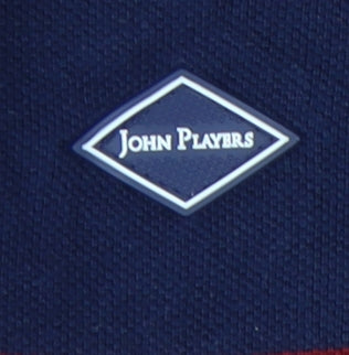 John Players Men's Red Striped Polo Shirt XL Slim Fit
