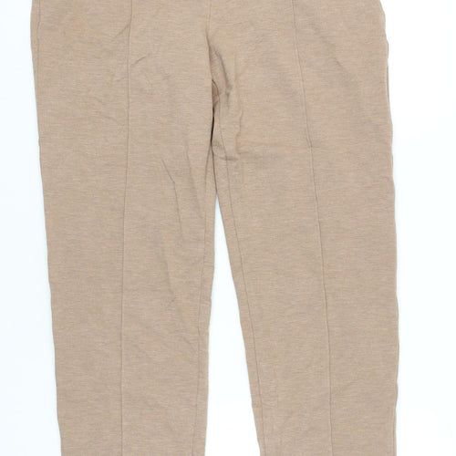 Marks and Spencer Women's Beige Straight Trousers Size 16