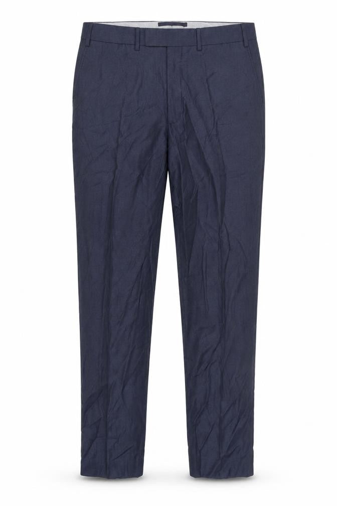Front view of Marks & Spencer men’s blue dress pants 36 regular fit