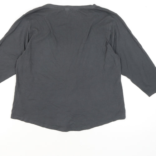 Esprit Women's Grey T-Shirt Size S Round Neck 3/4 Sleeve