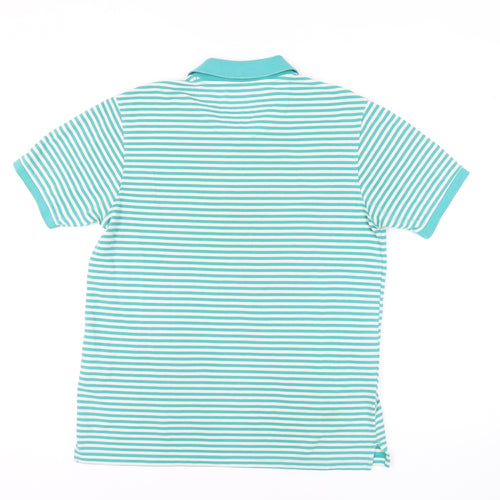 Westsport Men's Green Striped Polo Shirt - S Relaxed