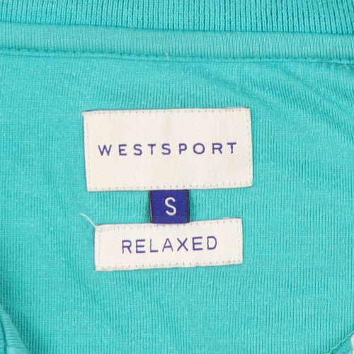 Westsport Men's Green Striped Polo Shirt - S Relaxed