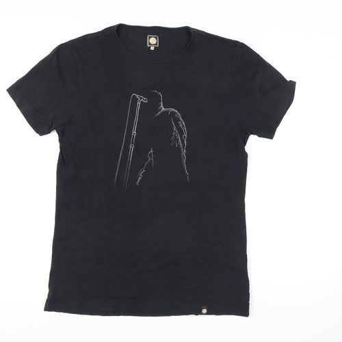 Pretty Green Black Music Graphic T-Shirt S Unisex