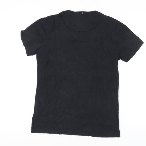 Pretty Green Black Music Graphic T-Shirt S Unisex