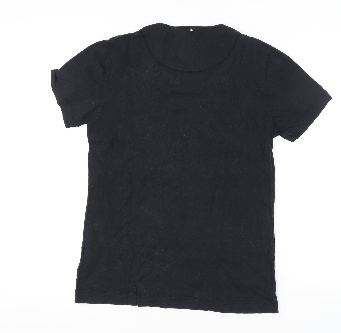 Pretty Green Black Music Graphic T-Shirt S Unisex