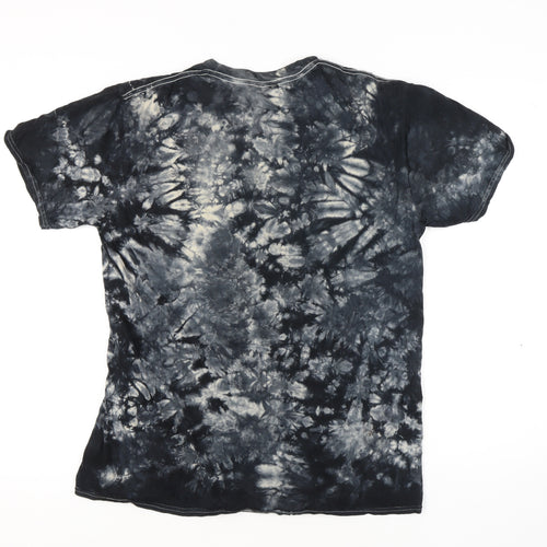 Damaged Society Men's Medium Black Tie-Dye Gothic T-Shirt